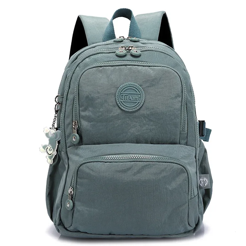sac à dos en nylon imperméable de grande capacité pour hommes et femmes, sac d'école, sac de voyage, vert, bleu, rouge, rose, noir, garçon, fille, a4, m2302