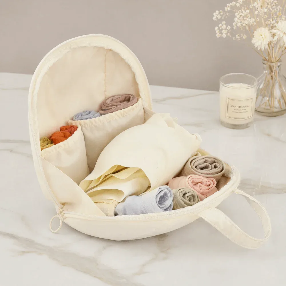 sac de rangement pour sous-vêtements imprimé motif chien de dessin animé, grande capacité, léger, sac de voyage pratique et portable