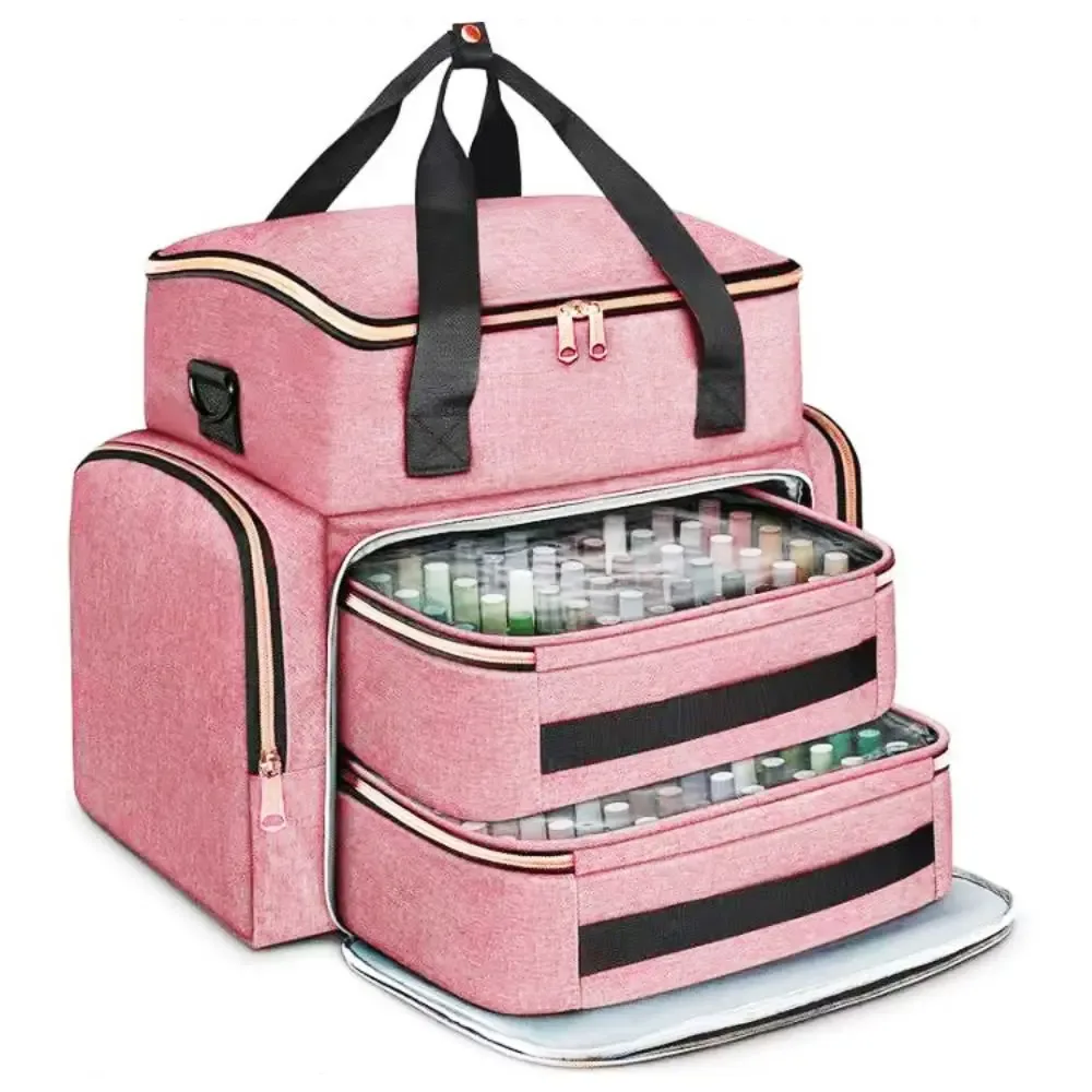 sac de rangement pour vernis à ongles grande capacité, 96 compartiments avec bandoulière, trousse de soin des ongles, sac à maquillage portable