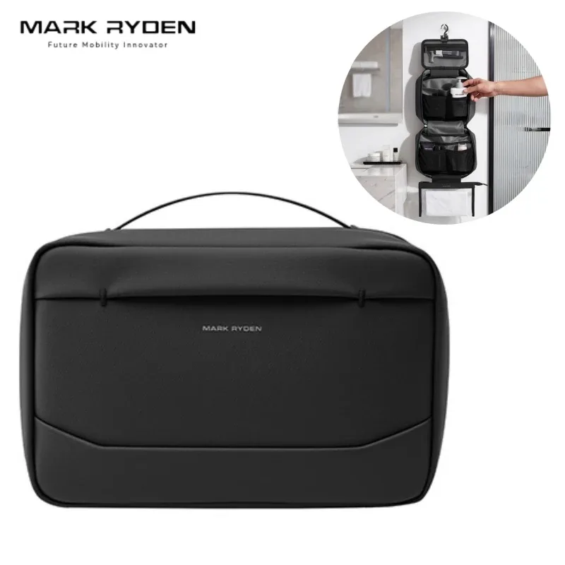 trousse de toilette mark ryden en polyester imperméable 3,5 l, sac de voyage suspendu pour cosmétiques avec poche amovible