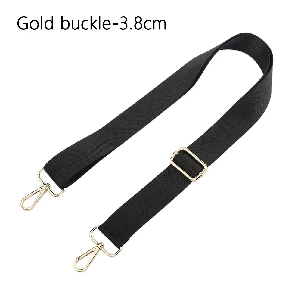 sangle de sac à main en nylon noir pour femme, poignées de remplacement réglables, ceinture amovible, poignée de sac messager, largeur de 3.8cm
