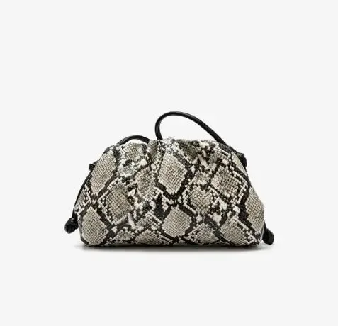 sacs à main plissés serpentin pour femmes, pochette, sac à bandoulière, motif serpent, sac de luxe de créateur
