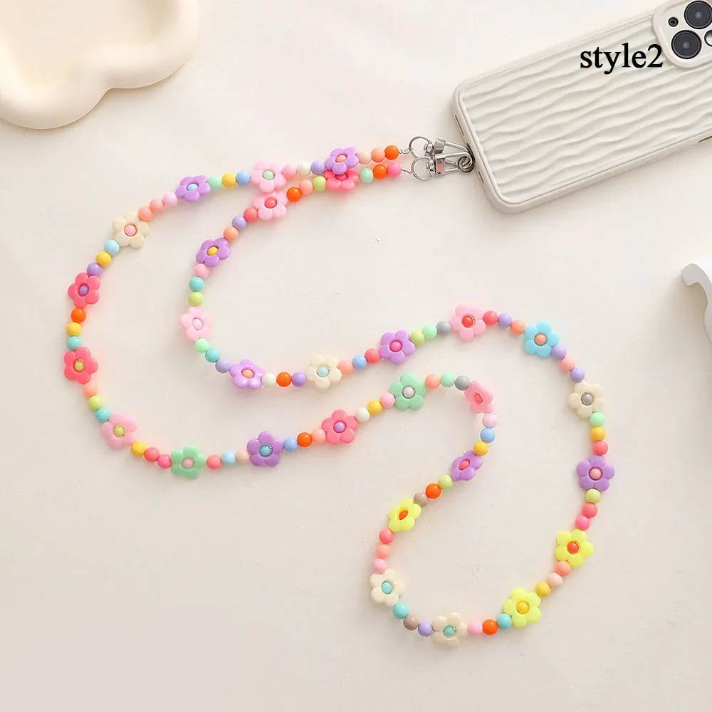 coréen rose fleur téléphone sangle breloque chaîne noeud téléphone portable lanière porte-clés filles sac pendentif mignon bandoulière sac à bandoulière chaîne