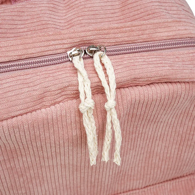 sac à dos scolaire personnalisé 2026 nouvelle mode en velours côtelé avec fermeture éclair lisse, nom unique, grande capacité, sac à dos de voyage, sac à dos de randonnée