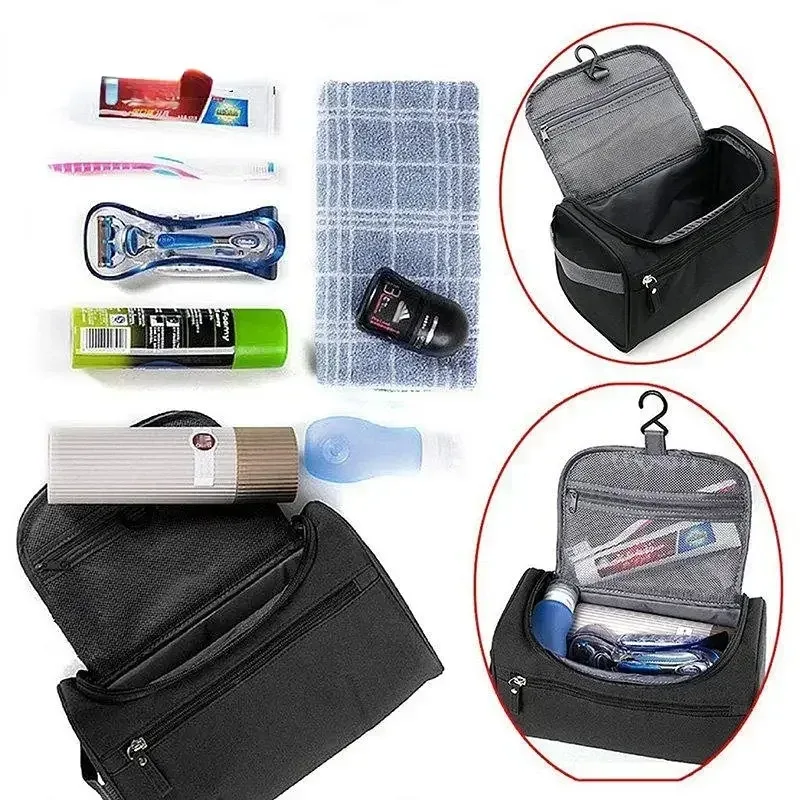 trousse de maquillage portable unisexe, capacité étanche, organisateur de cosmétiques, trousse de toilette suspendue, pochette pour femmes et hommes, lavage du rasage, maquillage