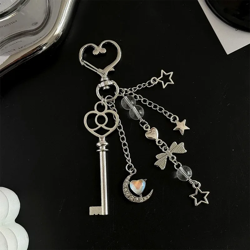 exquis porte-clés breloque sac y2k blue moon, pendentif style ins, bijoux, breloques pour étui de téléphone et écouteurs, accessoires de sac à dos, cadeau