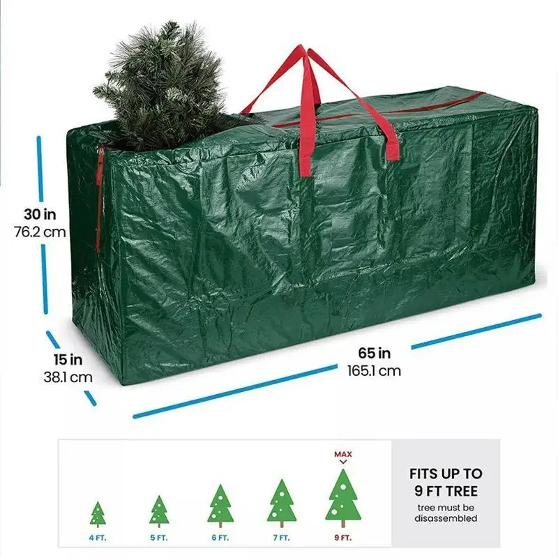 sac de rangement imperméable pour décoration de noël robuste, organisateur multifonctionnel en pe avec poignées renforcées