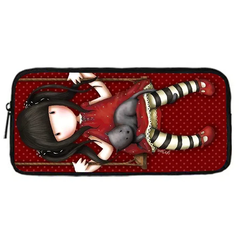 gorjuss santoro sacs à crayons pour enfant, sacs à crayons d'école pour enfants cerveau de dessin animé pour filles, grande et simple trousse à crayons pour enfants