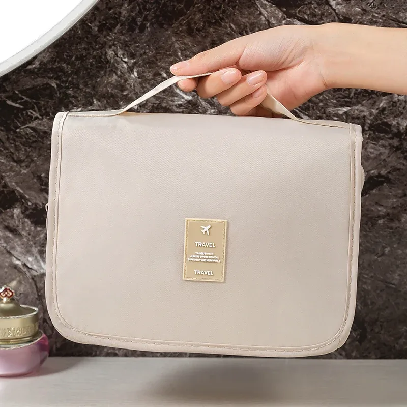 sac de lavage à crochet de voyage multifonctionnel, sac de rangement de cosmétiques