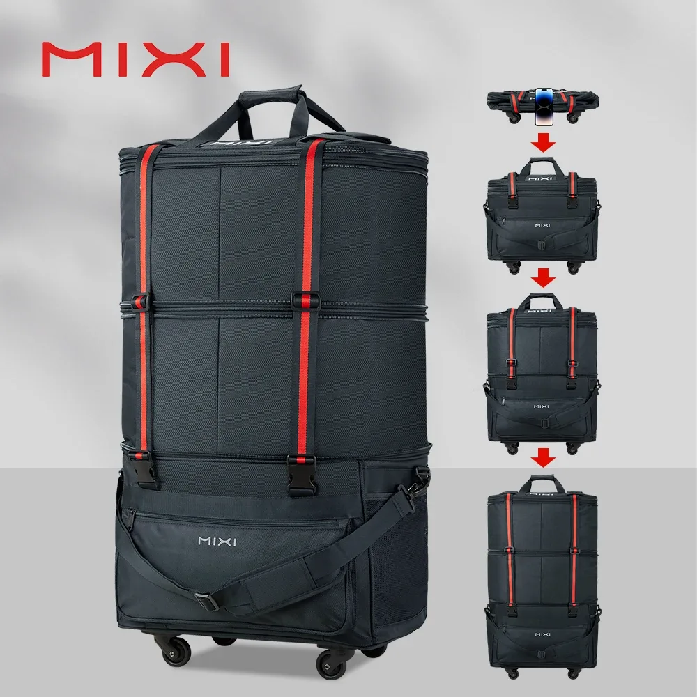 sac de voyage pliable à grande capacité extensible mixi avec roulettes, sac à bagages, sac de sport m3015