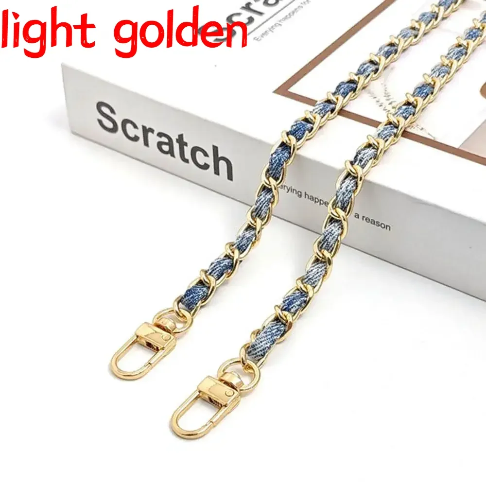 120cm sac breloques chaîne métal aluminium sac chaîne tressé denim sac à bandoulière sangle de remplacement épaule sac à main bricolage sangles 