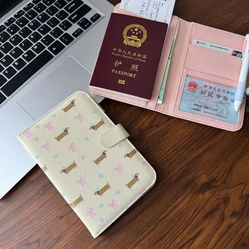 couverture de passeport élégante, portefeuille de voyage pour femmes, blocage rfid, porte-passeport en cuir pu avec poches pour cartes, idée cadeau de voyage