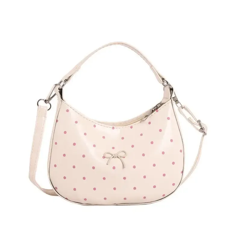 mini sac à rouge à lèvres nœud papillon, nouvelle collection printemps, style coréen, sac à main à pois et perles, sac bandoulière de luxe en cuir pu pour loisirs et voyage