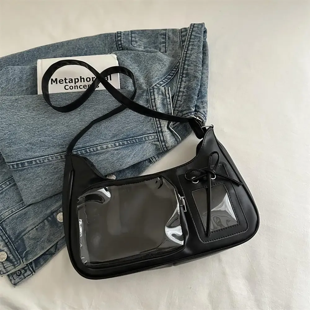y2k coréen transparent ita sac filles doux lolita jk sac à main mode école sac à bandoulière harajuku anime badge affichage sac fourre-tout