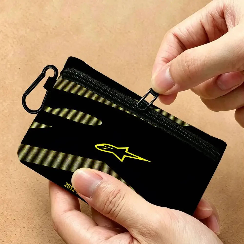 petite pochette multifonctionnelle en tissu oxford avec logo alpinestars, avec crochet, mini porte-monnaie, sac de rangement pour écouteurs
