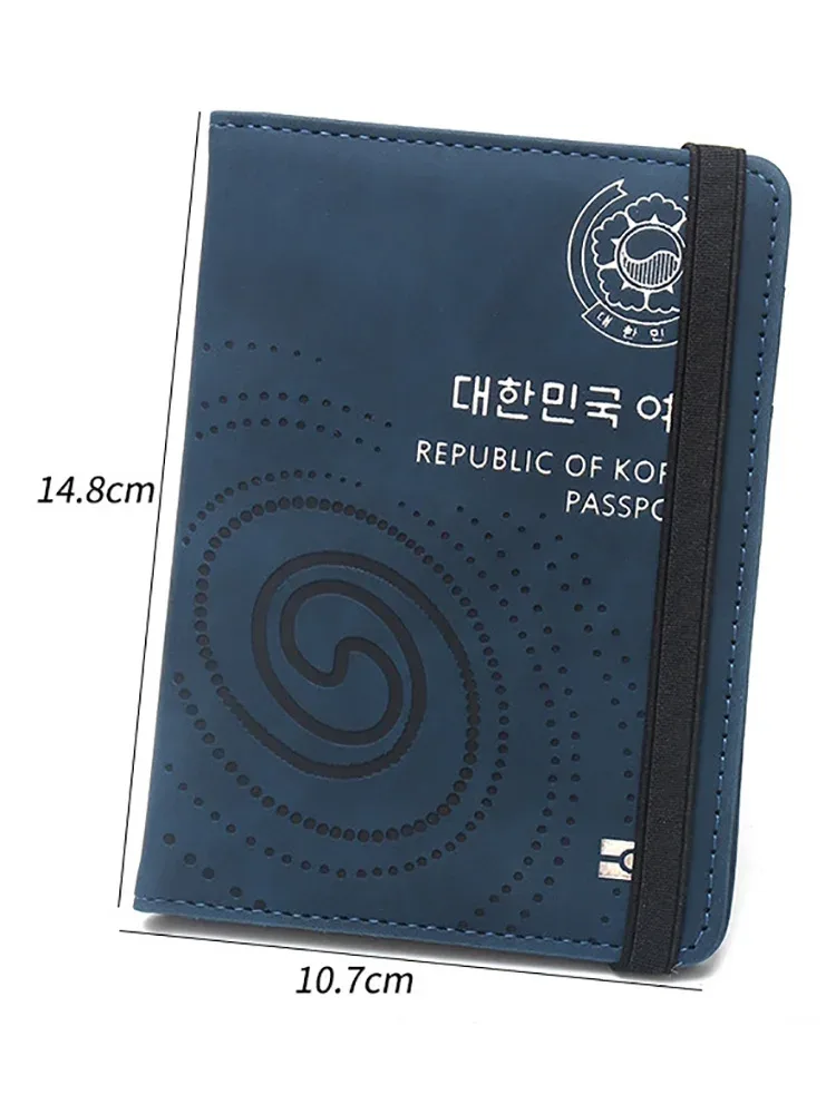 couverture de passeport en cuir pu de la république de corée, porte-passeport pour femmes et hommes, étui pour passeport de voyage de kor