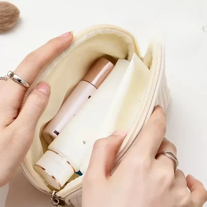 sac de maquillage mignon de style coréen, organisateur de cosmétiques, sac de rangement en pu pour femmes, pour brosse à rouge à lèvres
