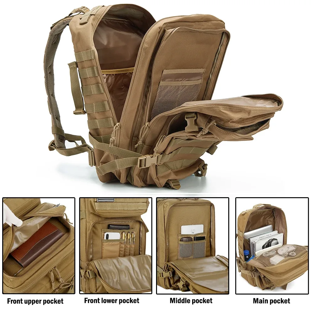 30/50l homme sacs à dos tactiques sacs de voyage survie en plein air 3p sac d'assaut edc molle pack pour trekking sac de chasse
