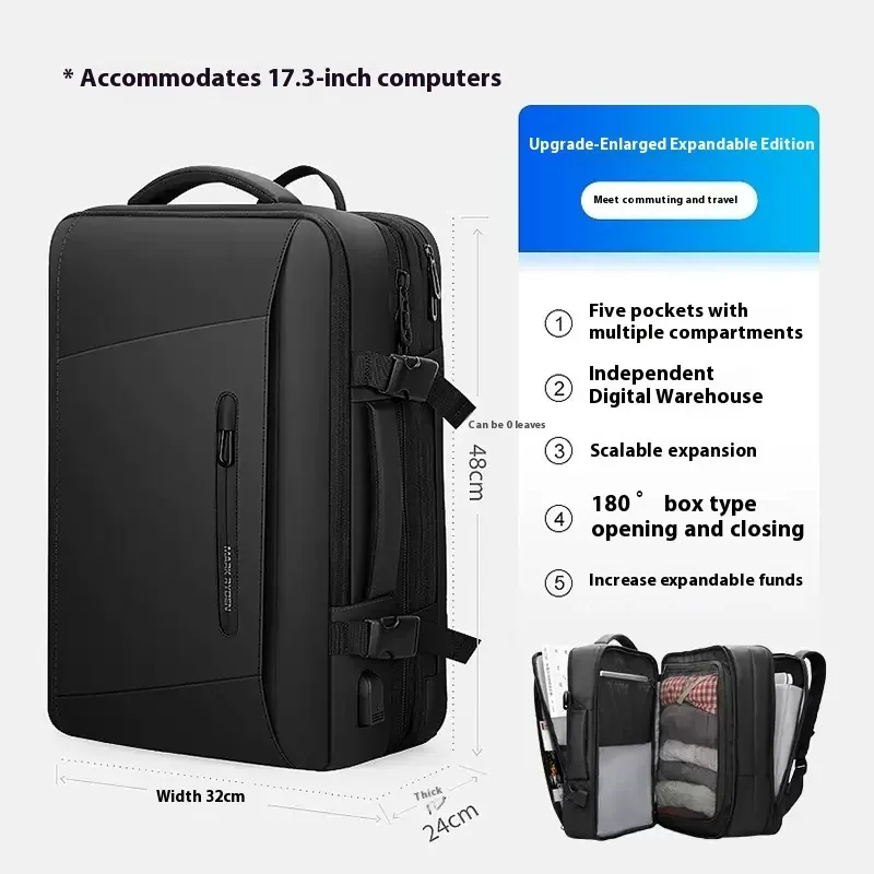 mark ryden 17 pouces sac à dos pour ordinateur portable imperméable homme sac usb recharge multicouche espace voyage homme sac anti-vol mochila