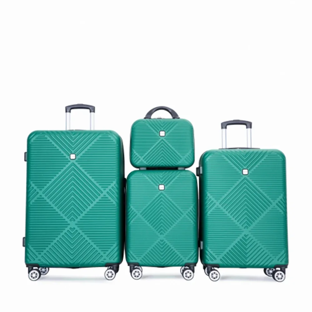 ensemble de bagages travelhouse 4 pièces, valise légère en abs avec roulettes pivotantes, 14" 20" 24" 28"