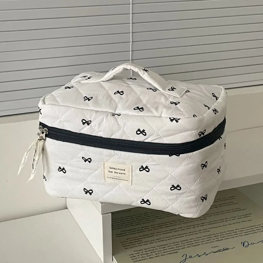 sac à cosmétiques imprimé grande capacité, rangement de documents roses, pochette de maquillage en poudre, sac de voyage, mode, bow107