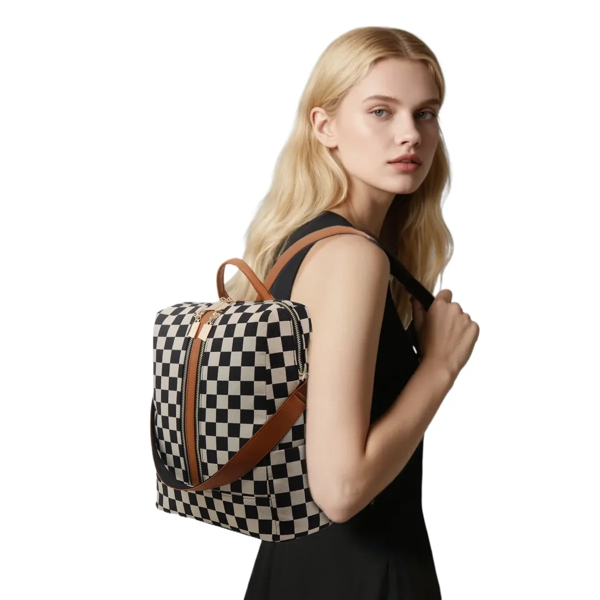 sac à dos tendance à carreaux pour femmes, grande capacité, sac à dos de voyage pour maman, sac à dos scolaire