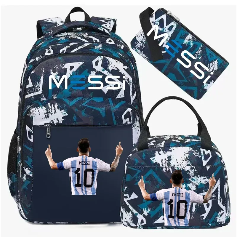 nouveau football messi sac à dos pour adolescent garçon fille retour à l'école sac étudiant cartable loisirs voyage sport sacs à dos décontractés