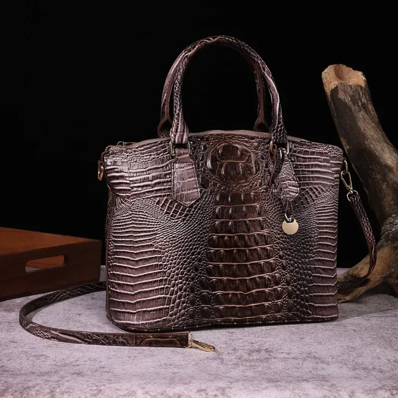 sac à bandoulière en cuir gaufré croco grande capacité, sac à main de luxe ombré pour femme, sac de voyage, cadeau