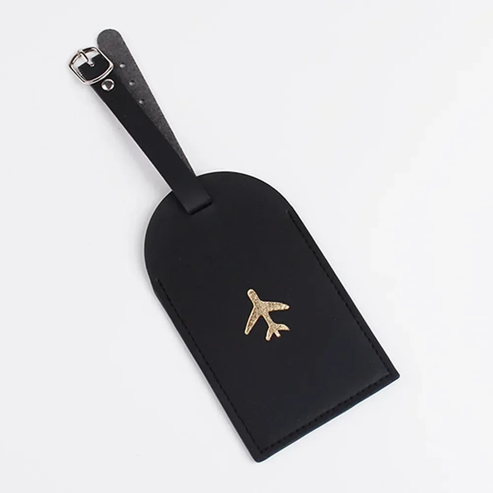 étiquette de bagage étiquette de bagage de valise en cuir pu étiquette de sac d'embarquement de bagages accessoires de voyage portables nom id porte-adresse
