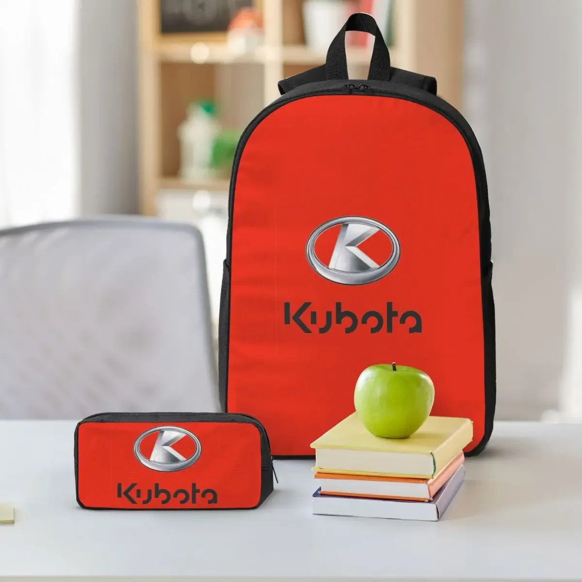 kubota tracteur sac à dos étudiant garçons filles bookbag sac d'école ordinateur sacs à bandoulière 3ps sac à déjeuner isolé trousse à crayons