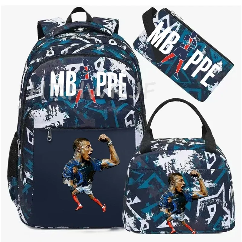sac à dos pour ordinateur portable m-mbappes, pour femmes et hommes, sacs à dos décontractés pour le sport et le football, sac à dos oxford pour femmes, sac d'école pour hommes, sac de voyage, mochilas 3 pièces
