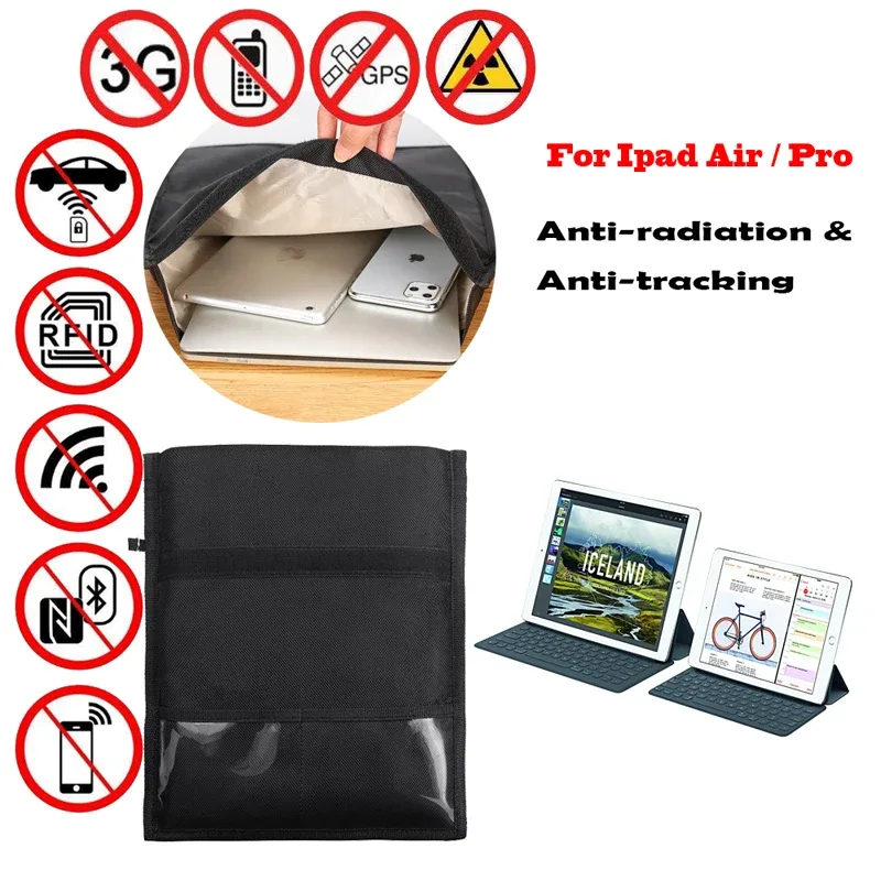sac faraday pour ordinateur portable, pochette de blocage de blindage rfid, anti-suivi pour téléphones portables, ipad, anti-rayonnement, carte d'identité, sac de rangement pour clés de voiture
