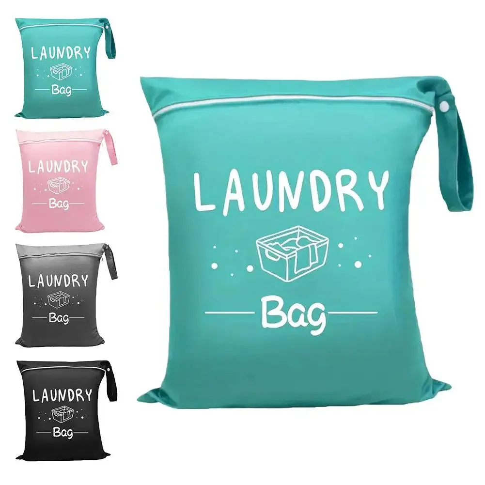 sac de voyage imperméable 4 couleurs pour linge humide et sec, pochette organisatrice avec fermeture éclair et sangle de suspension, sac de rangement portable