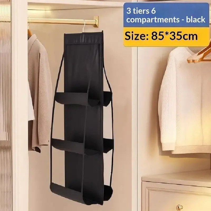 organisateur de sac suspendu multicouche pour gagner de la place, en matériau non tissé durable, pour sacs à main, portefeuilles et accessoires, 1 pièce