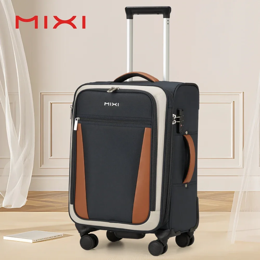 mixi 20 pouces hommes voyage d'affaires oxford bagages femmes valise à main spinner roues sac roulant m8010