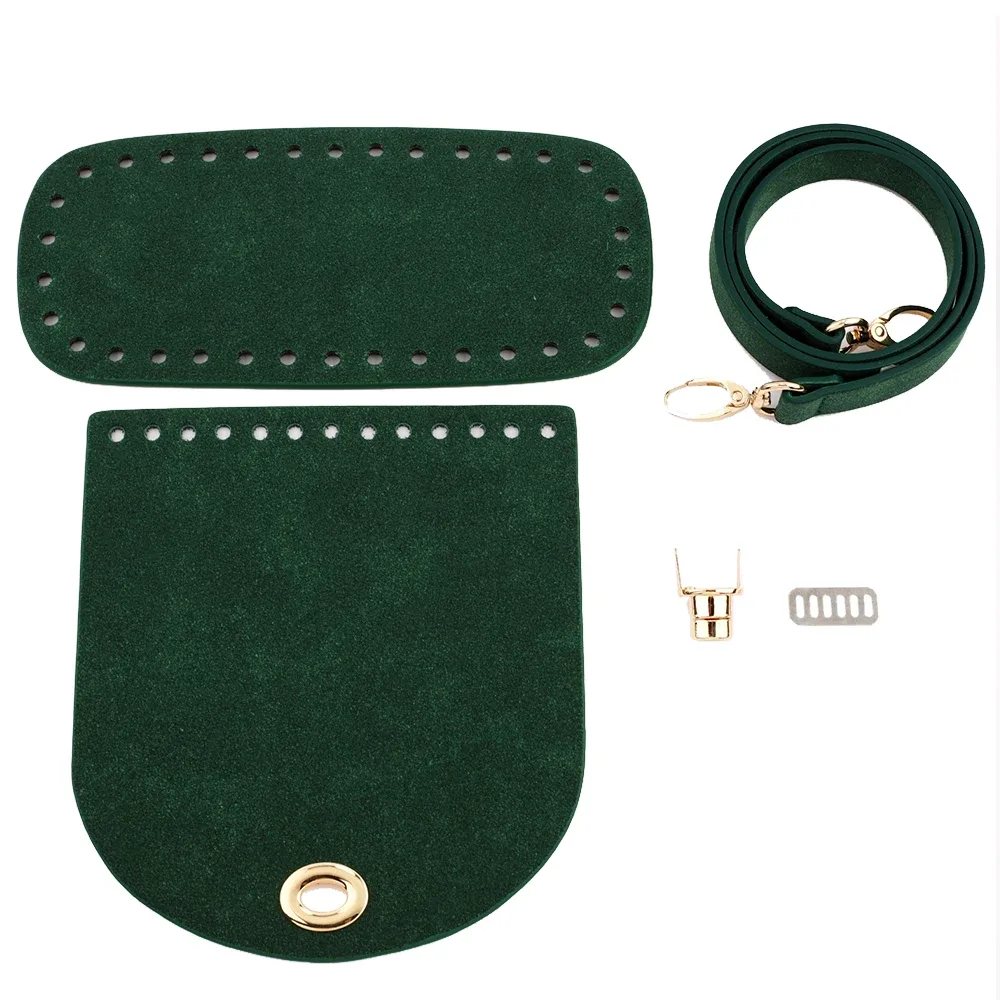 1 ensemble de sacs à main faits à la main en cuir pu avec fond de sac, accessoires de quincaillerie et bandoulière pour sac à main, pour sac à dos diy pour femme