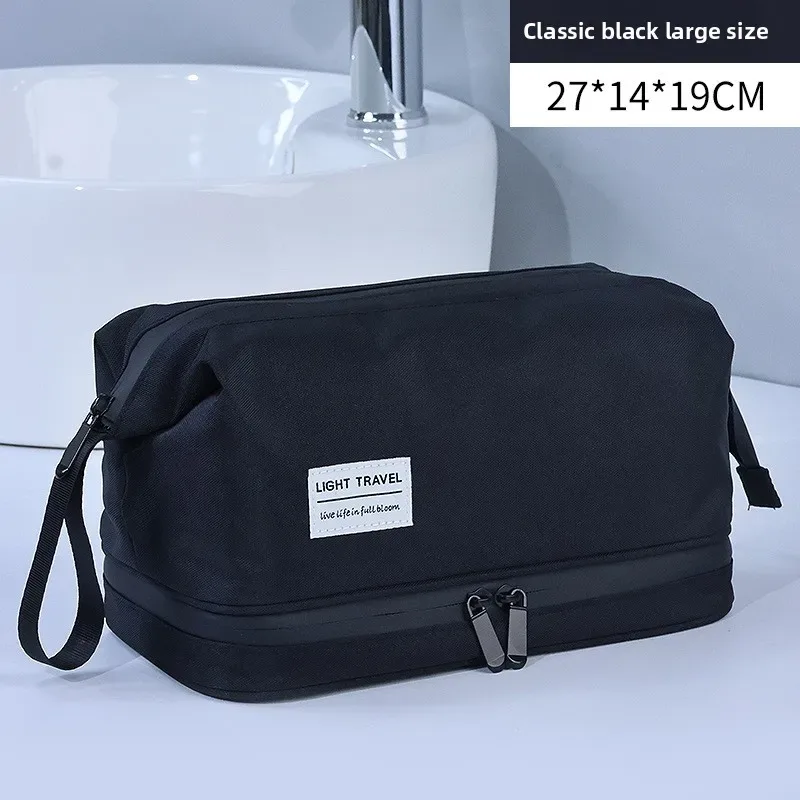 trousse de toilette pour homme avec séparation sec/humide, sac de rangement portable pour cosmétiques, idéal pour les voyages d'affaires, sac à cosmétiques de haute qualité.