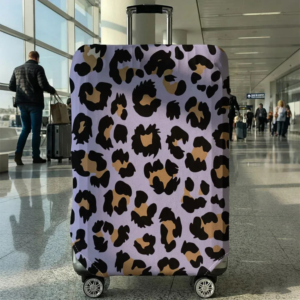housse de bagage à imprimé léopard, adaptée aux bagages de 18 à 32 pouces, manchon pour poignée de bagage, accessoires de voyage