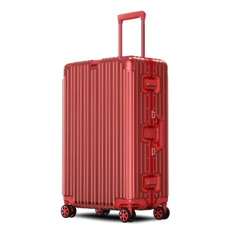 valise aluminium silencieuses toupies poignée confortable 360 degres roues cadre renforce traction alliage élégante voyage grande taille