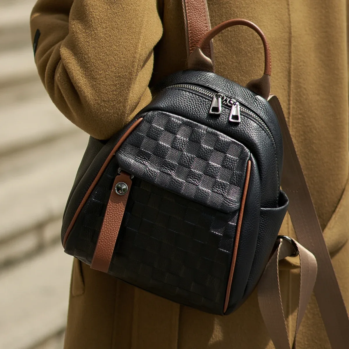 zwing ler-sac à dos en cuir véritable pour femme, sac de voyage à motif, peau complète, 100% authentique, mode professionnelle, besoin # sc1368, vendeur chaud