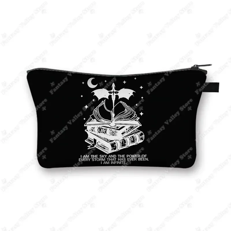 trousse toilette toile noire motif fleurs bleu rose voyage décontracté cosmétiques maquillage sac portable