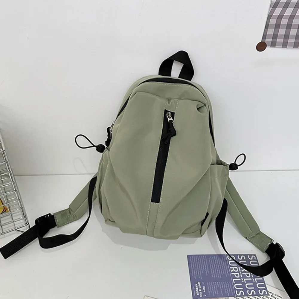 nouveau sac à dos simple de grande capacité, léger et étanche, sac à dos de randonnée avec fermeture éclair, couleur unie, sac d'université pour l'extérieur