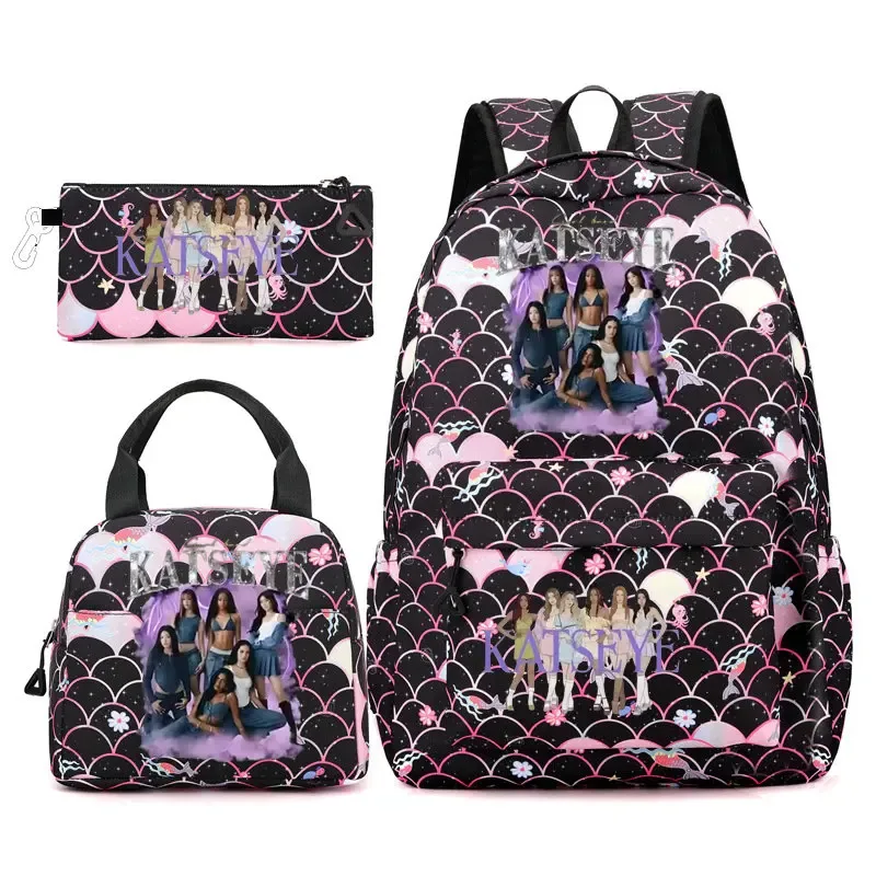sac dos polyester motifs groupe filles poignée supérieure glissière capacité 20 35 litres unisexe couleurs rose clair violet bleu clair