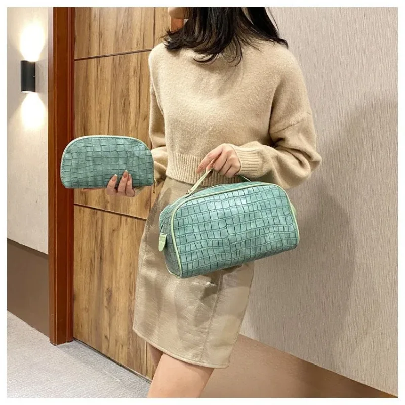 sac de rangement cosmétique de grande capacité pour femme, sac de toilette étanche, sac à main de lavage simple, trousse de maquillage portable, évaluation de voyage