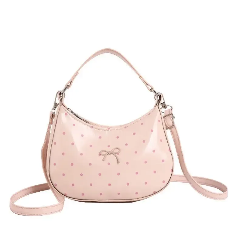 mini sac à rouge à lèvres nœud papillon, nouvelle collection printemps, style coréen, sac à main à pois et perles, sac bandoulière de luxe en cuir pu pour loisirs et voyage