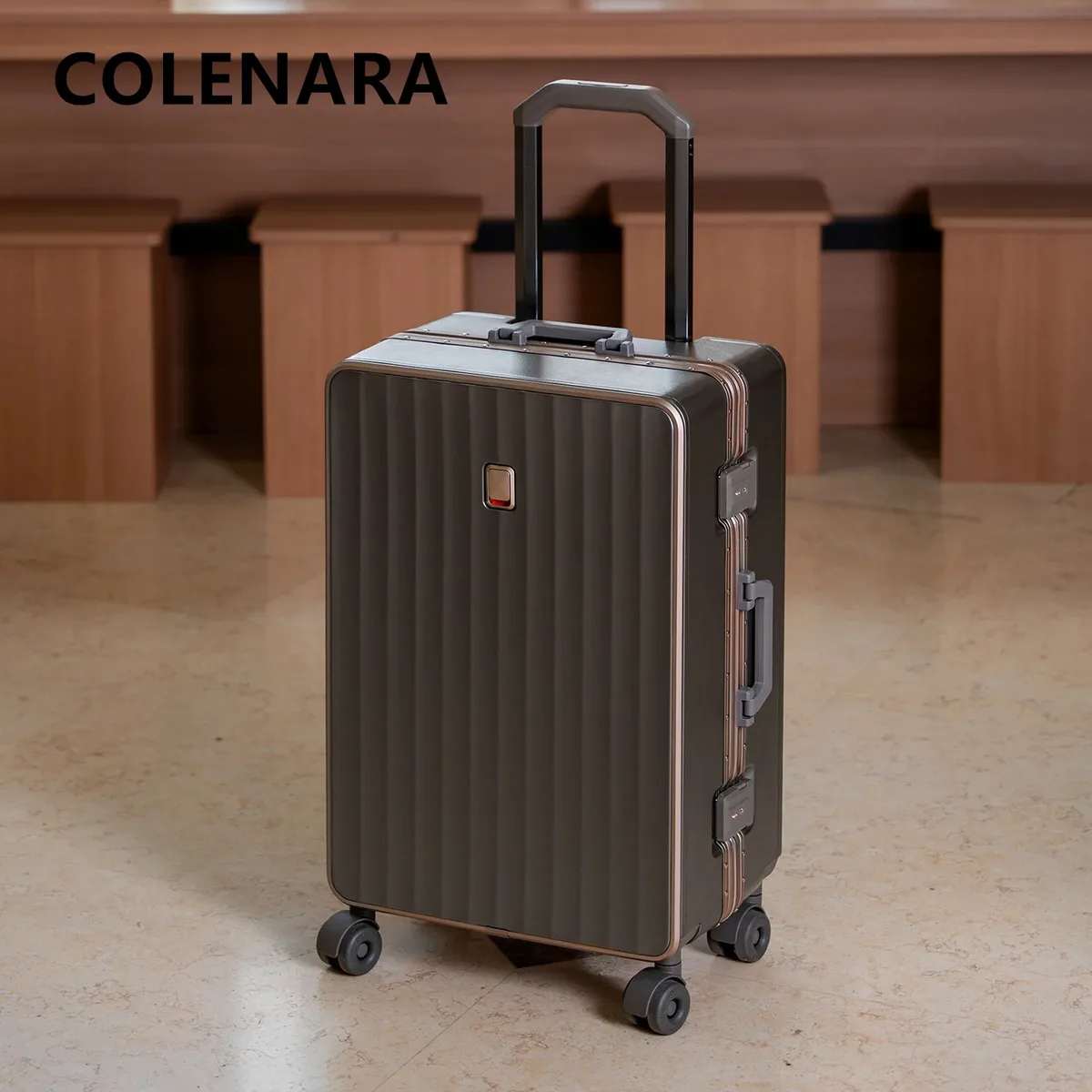 valise à cadre en aluminium colenara, robuste et durable, boîte de transport 20"22"24"26"28 pouces, grande capacité, valise à roulettes, valise de voyage