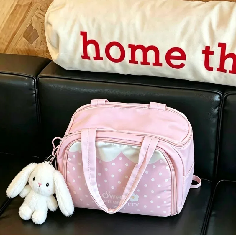 sac de maquillage coloré multifonctionnel de grande capacité, plusieurs compartiments pour le rangement, nouveau sac à bandoulière d'été doux et mignon pour femmes