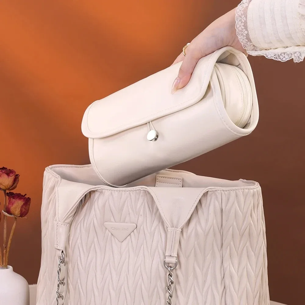 organisateur de pinceaux de maquillage pour femmes, pochette de rangement de maquillage de voyage étanche, trousse à cosmétiques portable de grande capacité