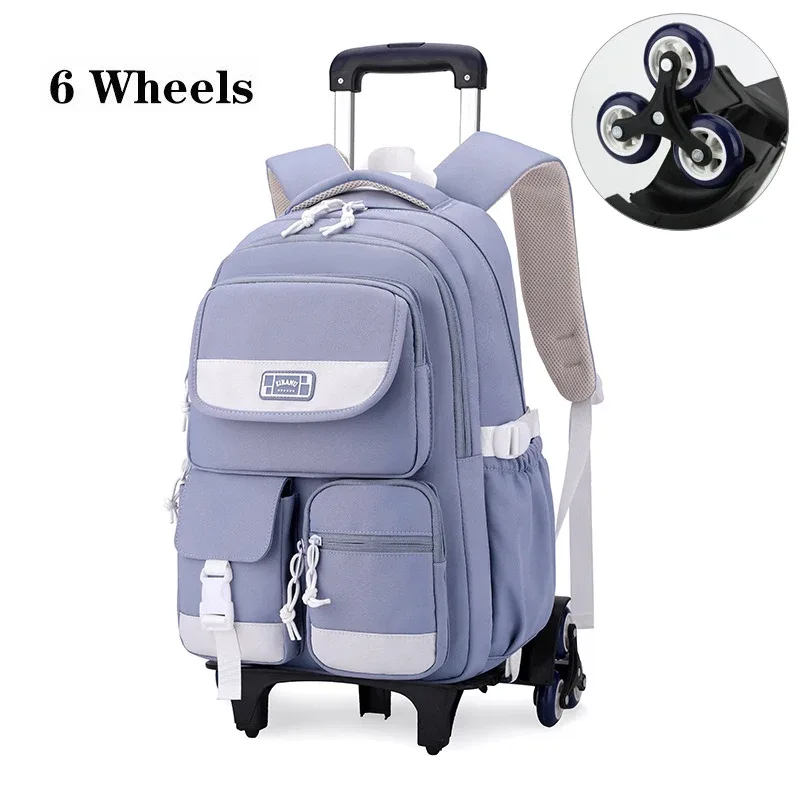 sac à dos d'école à roulettes pour adolescentes, cartable à roulettes, sacs de voyage pour étudiants et enfants, notification