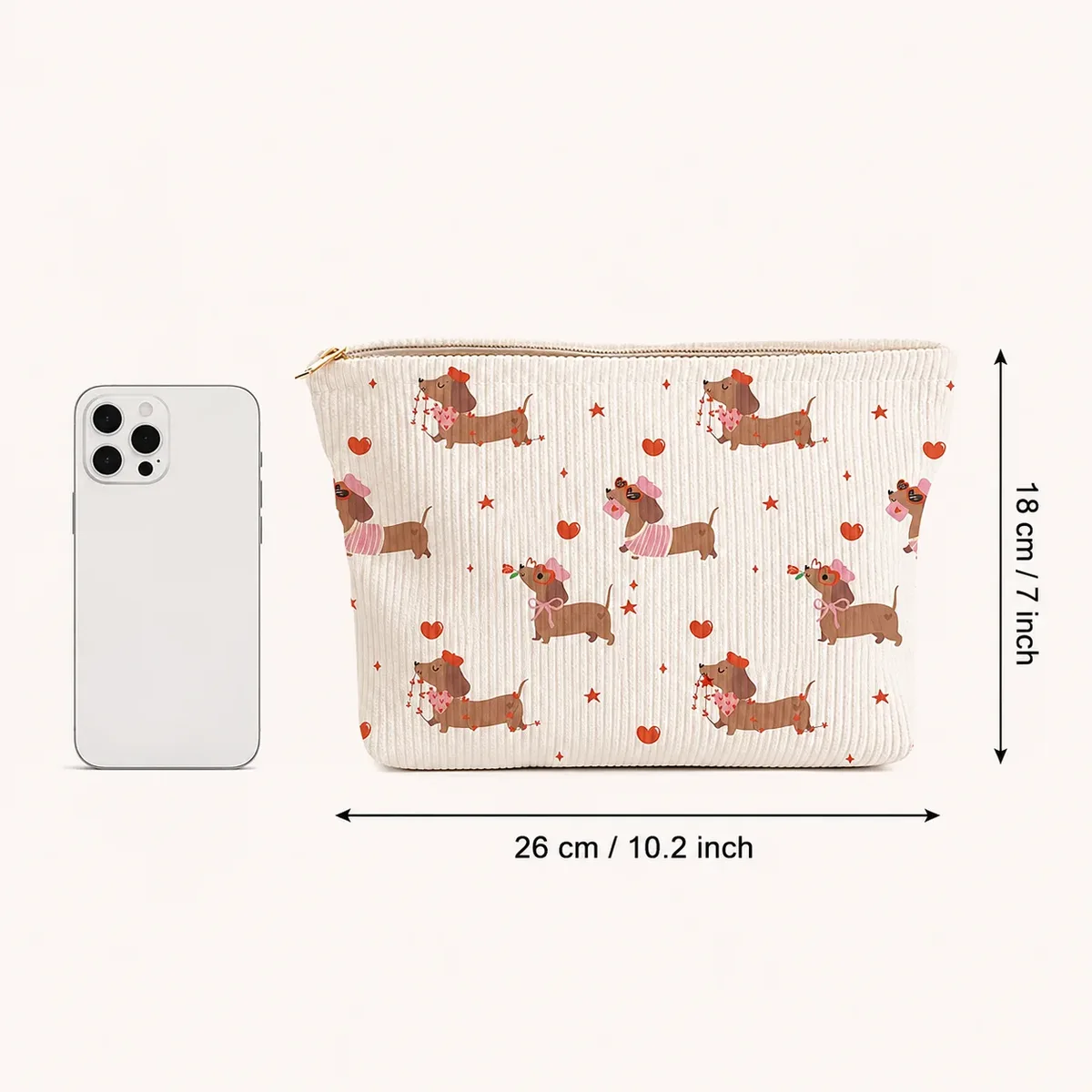 sac à cosmétiques en velours côtelé pour femmes et filles, grande pochette à fermeture éclair pour maquillage, organisateur de toilette de voyage, trousse à crayons